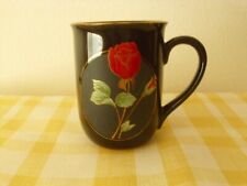 Otagiri Porcelain Black Mug with Crimson Rose - Perfect picture