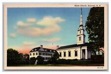 Hanover, NH New Hampshire, White Church, Linen Postcard picture