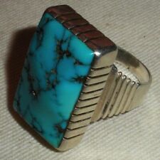 VINTAGE WILLIAM WIL VANDEVER NAVAJO TURQUOISE STERLING SILVER RING SIZE 10 vafo picture