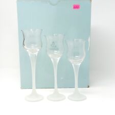 Partylite ICED CRYSTAL TRIO Candle Holders Votive Set P9248 Frosted Stems In Box picture