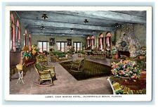 View Of Lobby Casa Marina Hotel Jacksonville Beach Florida FL Unposted Postcard picture