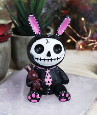 Ebros Furry Bones Bun Bun Black Pink Polkadot Tie Bunny Rabbit Skeleton Figurine picture