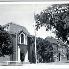 c1950s Indianola, IA RPPC Simpson College Campus Scene Science Hall PC Vtg A108 picture