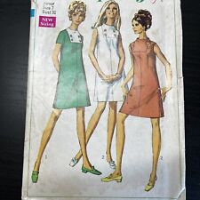 Vintage 1960s Simplicity 7676 Juniors Mod Square Yoke Dress Sewing Pattern 7 CUT picture