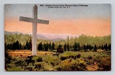 Postcard Donner Party Cross in Donner Lake California CA, Antique L11 picture