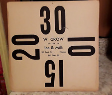 Antique W. GROW ICE & MILK Cardboard SIGN 265 Beech St POTTSTOWN PA Clover Leaf picture