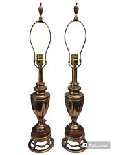 2 Vintage Rembrandt Cherrywood & Brass Table Lamps 1989 * 29