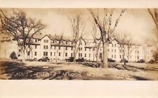Halstead Kansas~RPPC Hertzler Hospital~Late Fall Trees~Vintage c1914 Automobiles picture