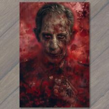 POSTCARD King Charles III Evil Royal Painting Reimagined England Red Scary Fun picture