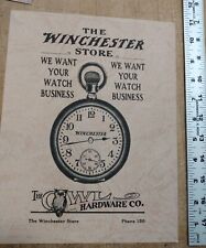 The Winchester Sore Pocket Watch Advertising 