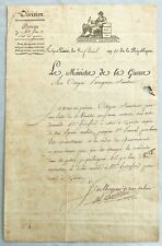 1802 Letter France War Minister Berthier Senator Perregaux Napoleon War Battle picture