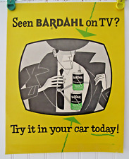 Vintage BARDAHL OIL The Detective TRY IT IN YOUR CAR TODAY Window or Wall Sign picture