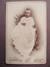 Vintage Cabinet Card Photo Victorian Young Child by Wareham from Freeport, IL. picture