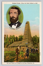 Postcard Original Drake Oil Was Found at a Depth Colonel Drake Pennsylvania picture