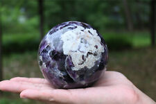 TOP 2.28LB Natural Dreamy Amethyst Sphere Quartz Crystal Ball Healing QX2849 picture