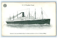 c1910 S.S President Grant For US Army and Navy By Jewish Welfare Board Postcard picture