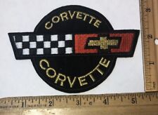 Vintage Chevrolet Corvette Racing Logo Embroidered Patch Checkered Flag Chevy picture