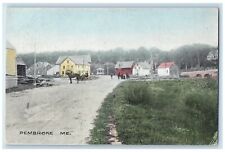 c1910's Residences House Carriages Horses Pembroke Maine ME Unposted Postcard picture