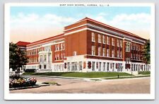 c1930s~East High School~EAS~Kane County~Aurora Illinois IL~Vintage Postcard picture