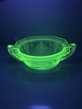 1930’s Anchor Hocking, PRINCESS, Uranium Green Depression Glass Sugar Bowl picture