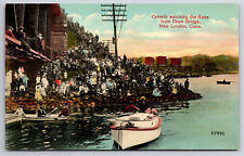 Vintage Postcard Races at Iron Draw Bridge, New London, Conn. picture
