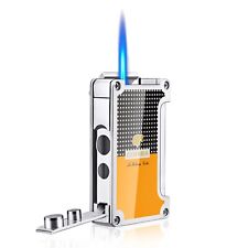 COHIBA Cigar Lighter Torch Jet Blue Flame Refillable Butane Gas Lighter 2 Punch picture