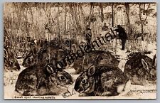 Real Photo Giant Exaggerated Bunnies Shooting Rabbits WH Martin RPPC RP M203 picture
