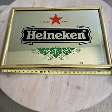 Heineken Vintage 80's 90’s Gold Metal Framed Mirror picture