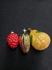 ANTIQUE Lot of THREE GERMAN HAND BLOWN MERCURY GLASS Ornaments picture