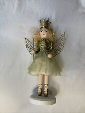 14” Sugar Plum Fairy Gold Princess Angel Ballerina Christmas Wooden Nutcracker picture