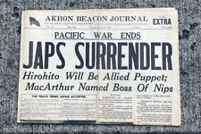 Akron Beacon Journal- Newspaper August 14, 1945  “Japs Surrender” picture