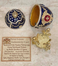 Designer Faberge egg with Swarovski Faberge Egg Ornament Fabergé trinket 24kGOLD picture