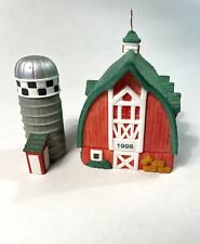Vintage Figi's Gifts 1998 Collectible Barn Series & 1996 Figi's Silo Trinket Box picture