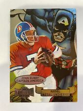 NM 1997 John Elway #8 Skybox Marvel Universe Metal Captain America Holo picture