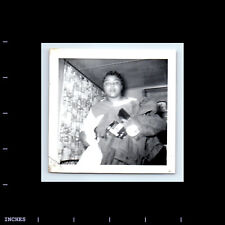 Vintage Square Photo BLACK AFRICAN AMERICAN WOMAN IN LIVING ROOM picture