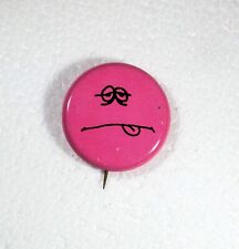 Vintage Pink Emoji “Feeling Sick Face” Button Pinback Emoji Face Pin Back Button picture