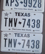 One TEXAS  license plate  excellent condition Pairs available picture