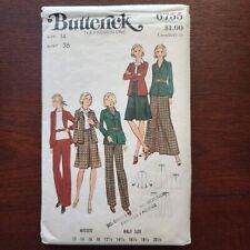 Butterick 6755 vintage 70s shirt jacket with convertible collar, A-line skirt... picture