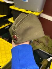 WWII SOVIET RUSSIAN M1941 OFFICER OVERSEAS PILOTKA CAP W/INSIGNIA-LARGE picture