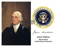 PRESIDENT JAMES MADISON OIL PAINTING PORTRAIT PRESIDENTIAL SEAL 8X10 PHOTO picture