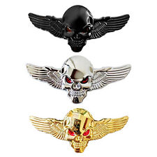 Angel Wings Car Decal 3D Metal Skeleton Car Emblem Decoration Car Sticker Skull  picture