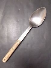 VTG Mar-Crest Large Stainless Steel Serving Spoon Wooden Handle Marcrest as-is picture
