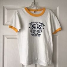 BSA 1985 National Jamboree White Vintage T-Shirt Prairie Gold Council picture