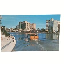 Postcard Lake Pancoast with popular Sight-Seeing Boats Miami Beach Fl Unposted picture
