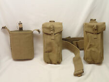 MECo WWII Era Vintage British Canteen 1944 and Belt with 2 Pouches 1952 picture