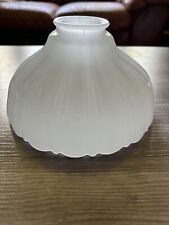 Antique Vtg Opalescent Milk Glass Ribbed Shade Pendant Light   7 1/2