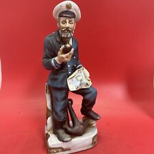 Vintage Bisque Porcelain Sea Captain with Map and Pipe Figurine - 14