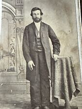 1860s CDV Photograph Man Standing Next to Table Faulkner Coshocton Ohio picture