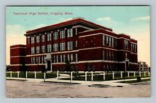 Virginia MN, Technical High School Building, Minnesota Vintage Postcard picture