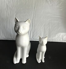 Alt Tirschenreuth Cat & Kitten Figurines (White Glazed, Porcelain, Signed) picture